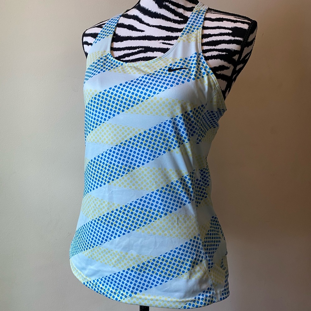 Nike Dri fit athletic tank blue and yellow size L